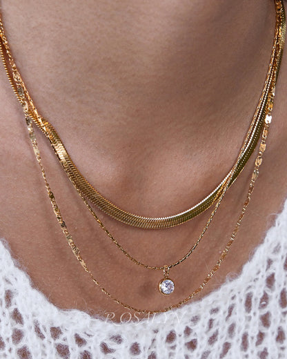 CLAVICLE STARLIGHT THREE-LAYER NECKLACE