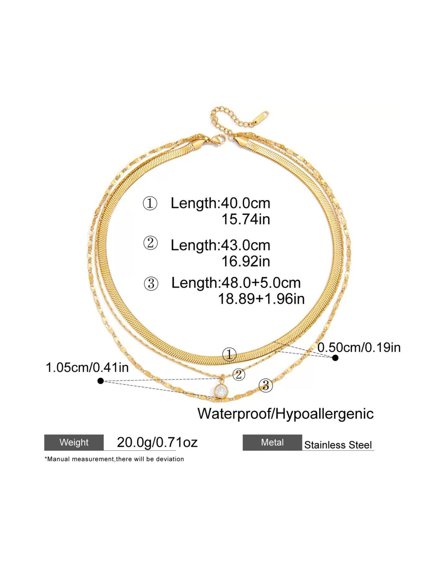 CLAVICLE STARLIGHT THREE-LAYER NECKLACE