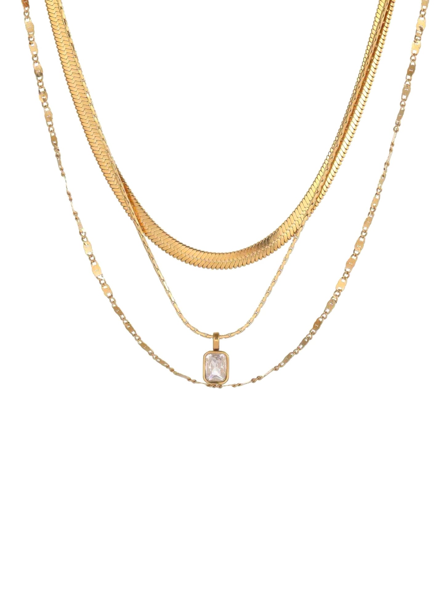 CLAVICLE STARLIGHT THREE-LAYER NECKLACE