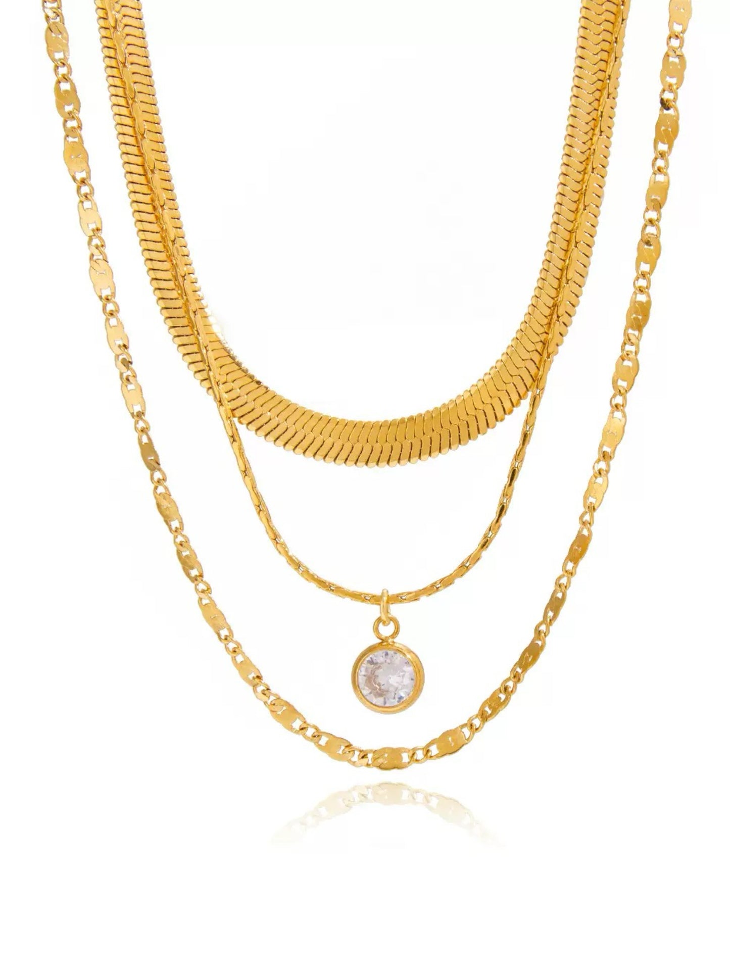 CLAVICLE STARLIGHT THREE-LAYER NECKLACE