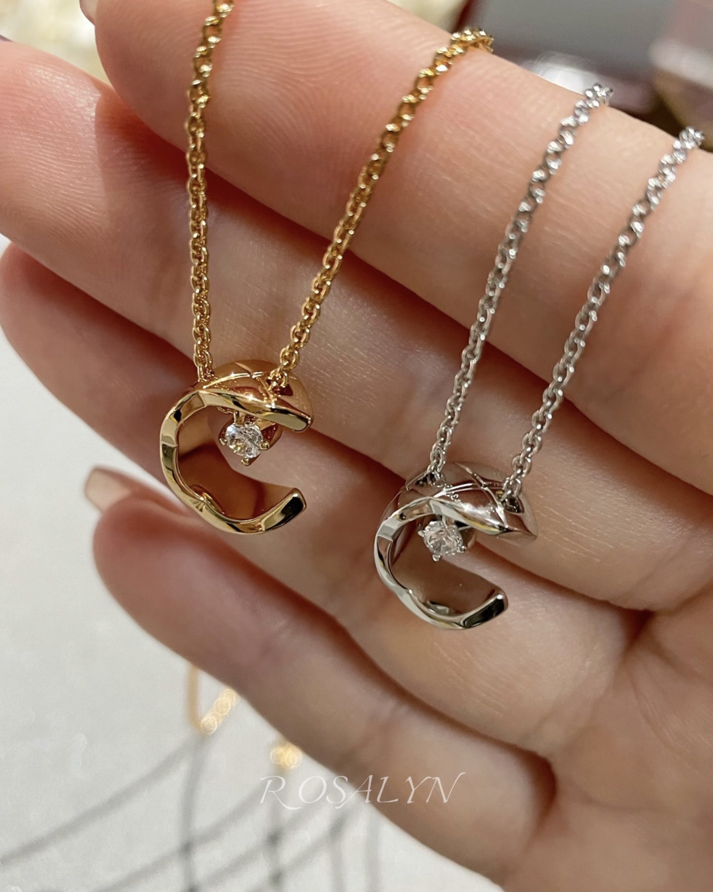WATER ICE MOON NECKLACE