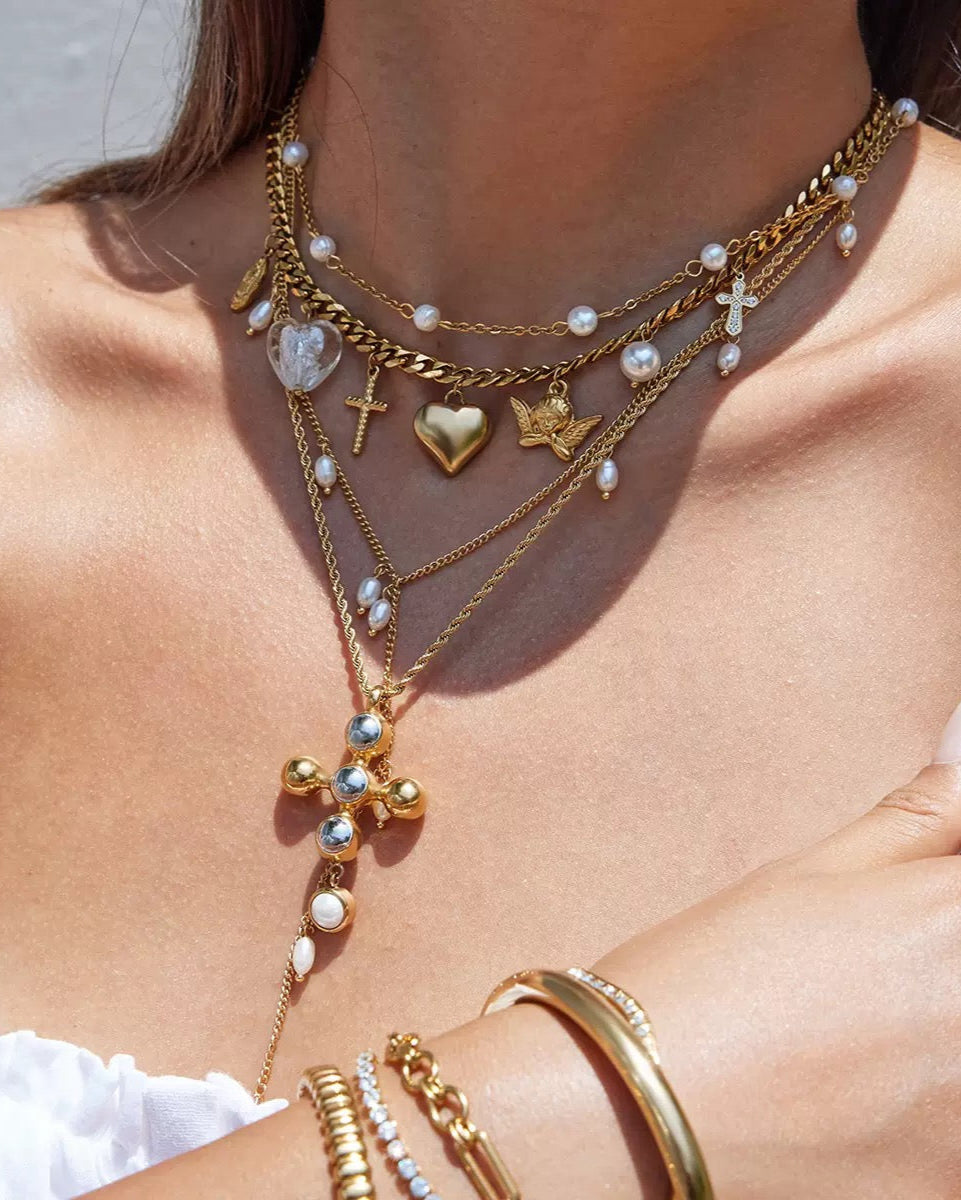 HEAVENLY CROSS NECKLACE