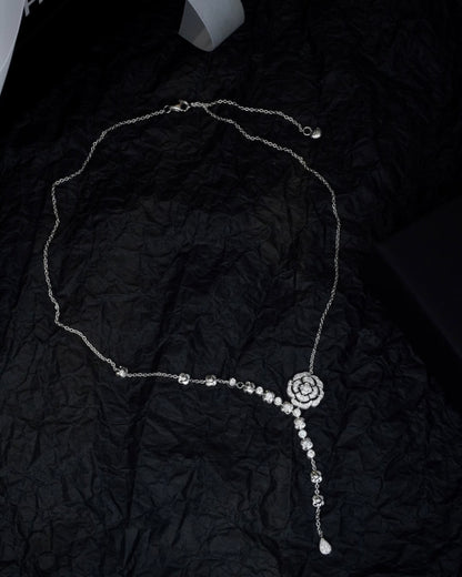 CAMELLIA FLOWER NECKLACE EARRINGS