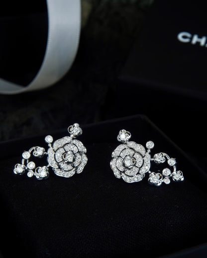 CAMELLIA FLOWER NECKLACE EARRINGS