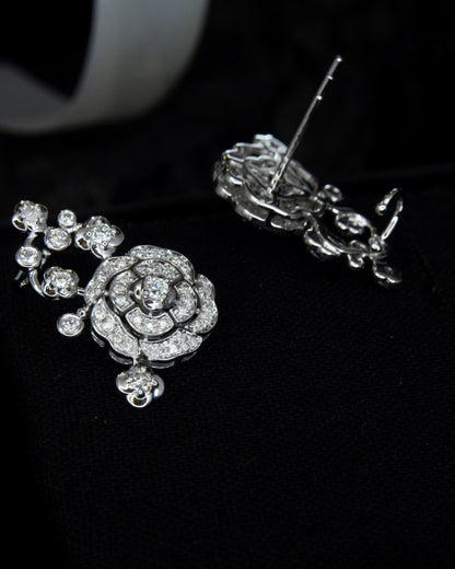CAMELLIA FLOWER NECKLACE EARRINGS