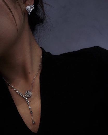 CAMELLIA FLOWER NECKLACE EARRINGS
