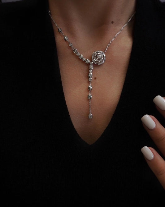 CAMELLIA FLOWER NECKLACE EARRINGS