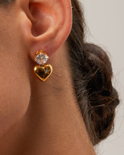 CARVED HEART-SHAPED EARRINGS