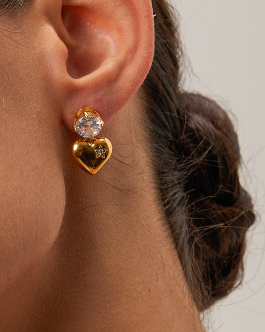 CARVED HEART-SHAPED EARRINGS
