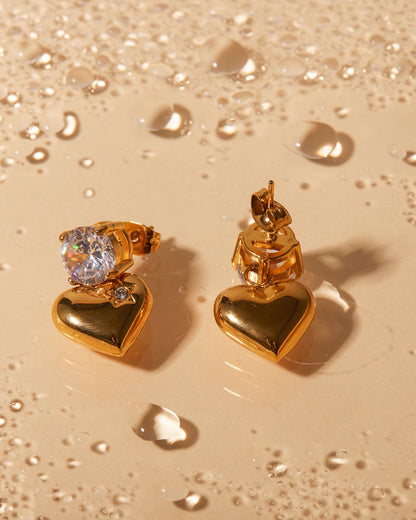 CARVED HEART-SHAPED EARRINGS
