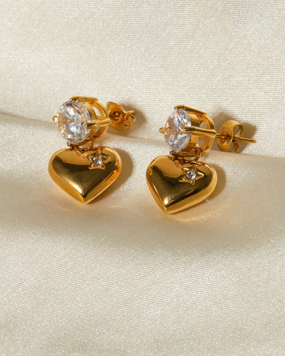 CARVED HEART-SHAPED EARRINGS