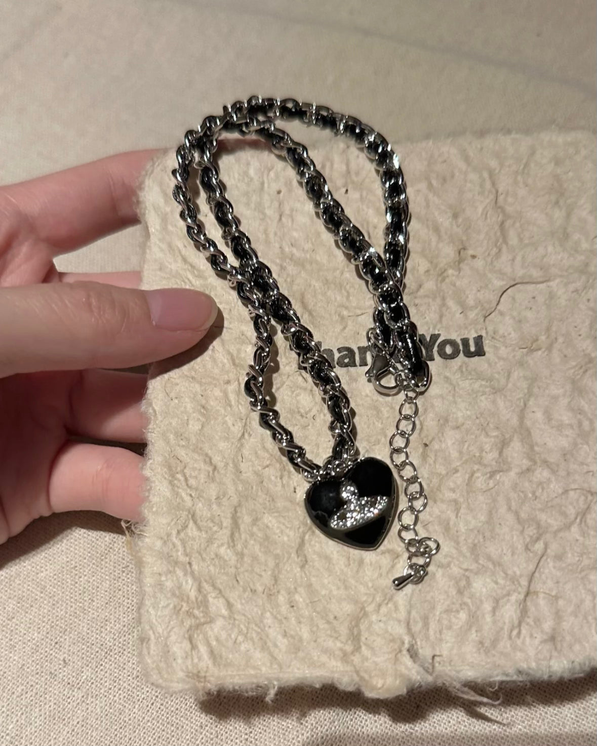 BLACK SATURN NECKLACE