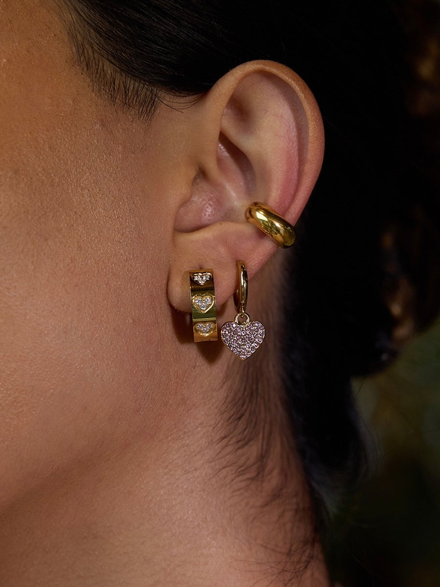 HEART-SHAPED PENDANT EARRINGS