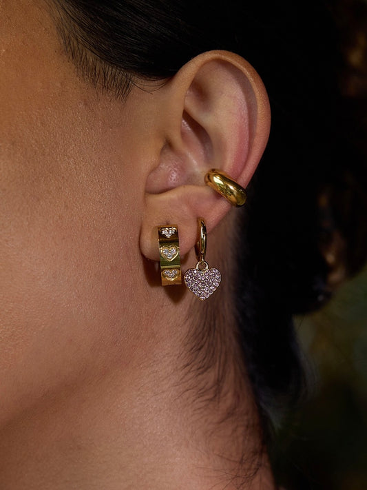 HEART-SHAPED PENDANT EARRINGS