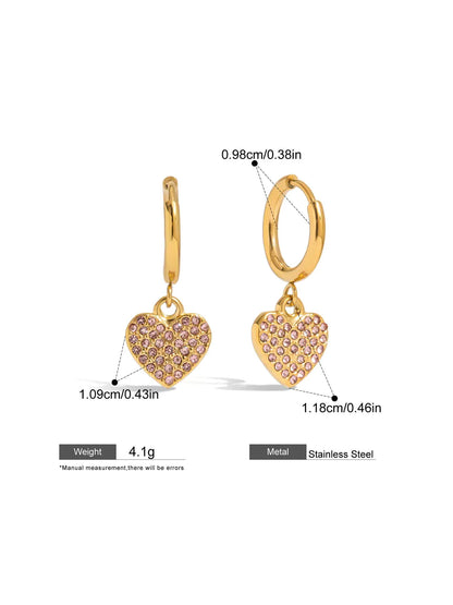 HEART-SHAPED PENDANT EARRINGS