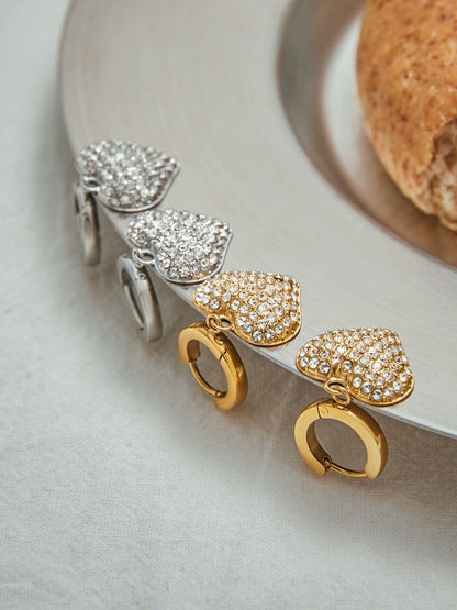 HEART-SHAPED PENDANT EARRINGS