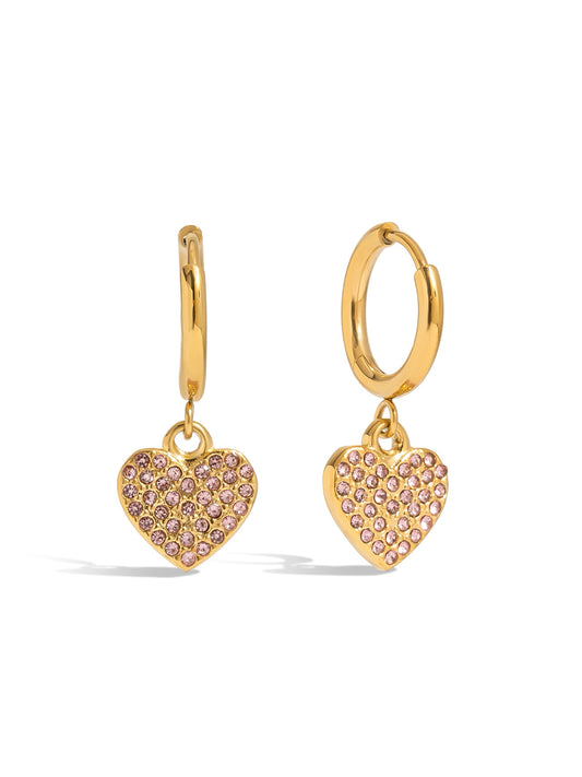 HEART-SHAPED PENDANT EARRINGS