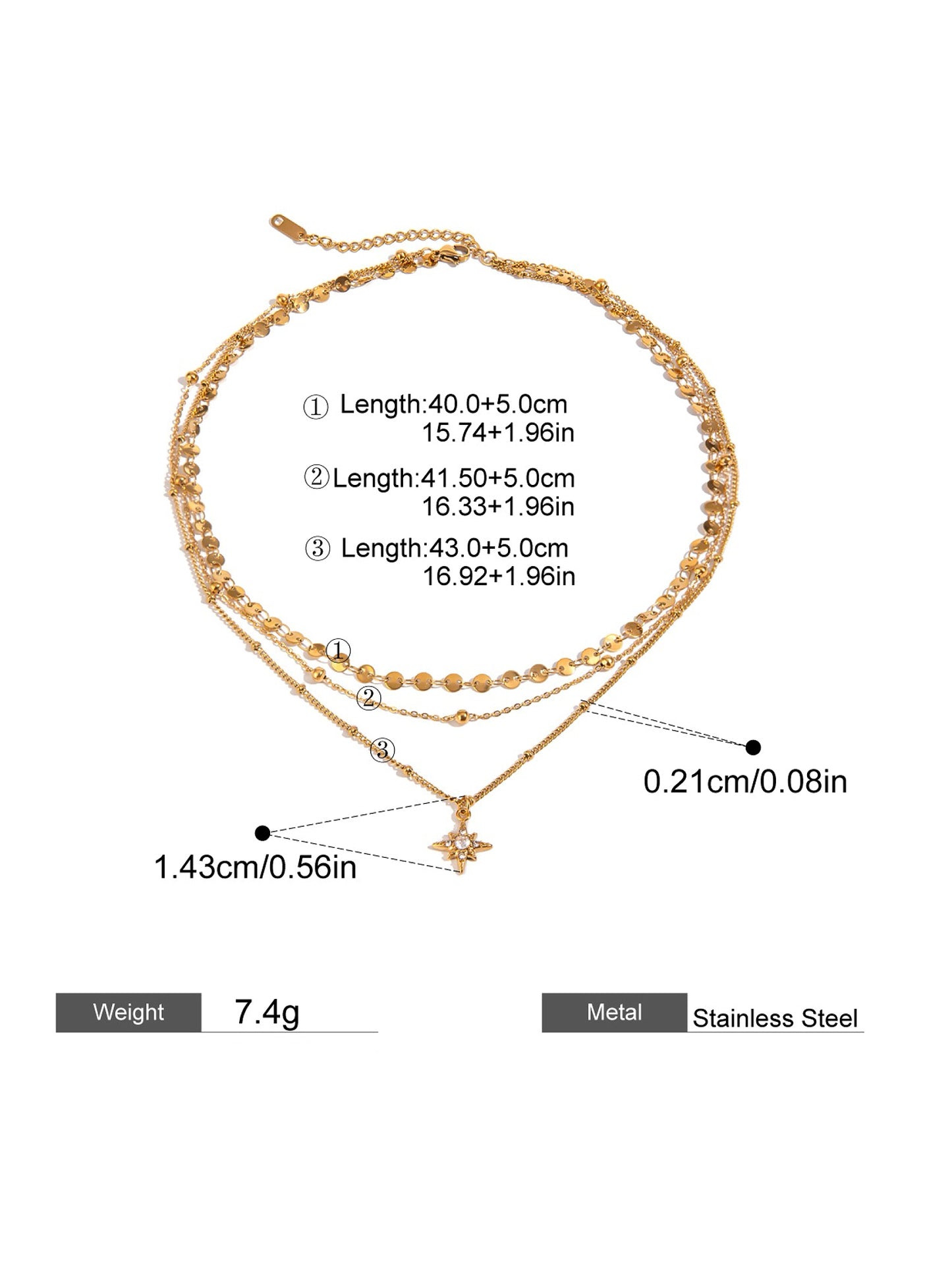 THREE-LAYER NECKLACE