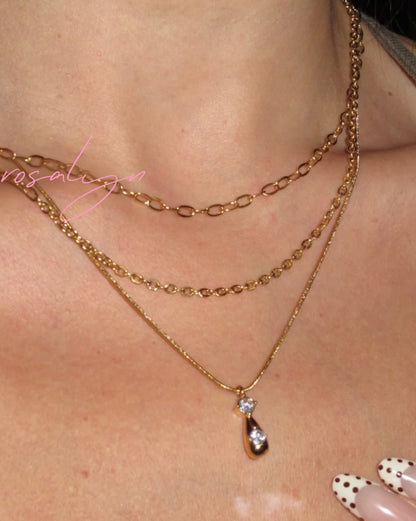 WATERDROP MULTI-LAYERN NECKLACE