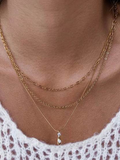 WATERDROP MULTI-LAYERN NECKLACE