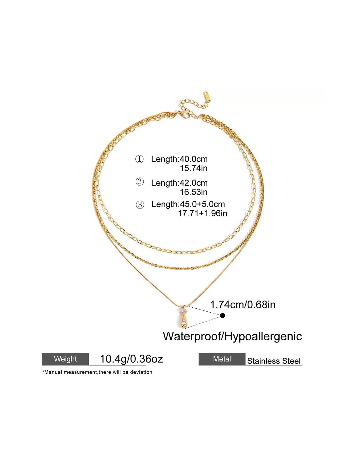 WATERDROP MULTI-LAYERN NECKLACE