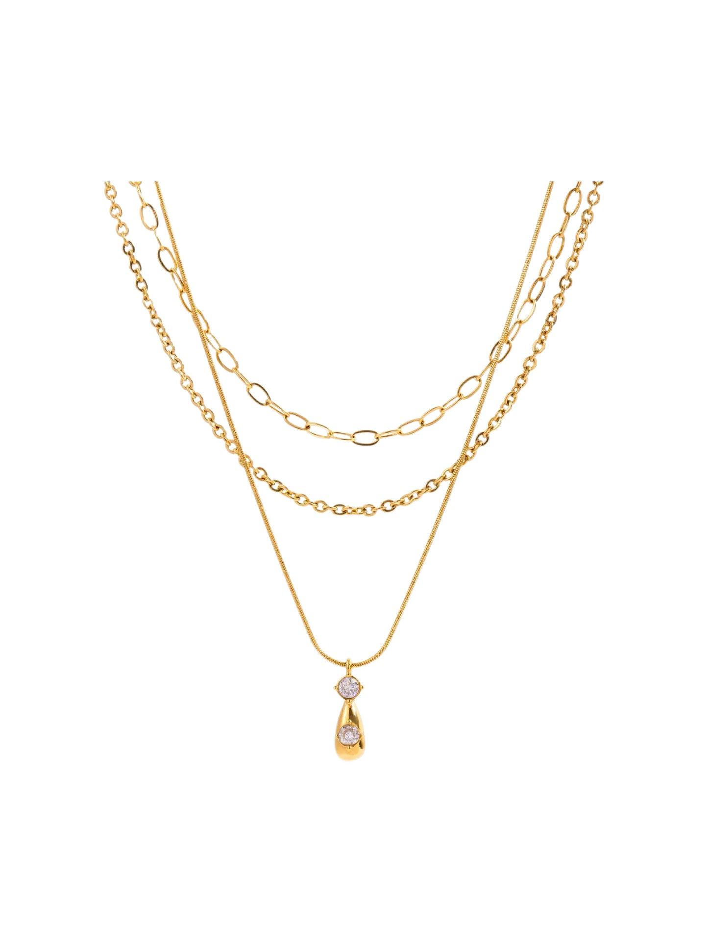 WATERDROP MULTI-LAYERN NECKLACE
