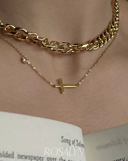 ELEGANT CHAIN CROSS NECKLACE