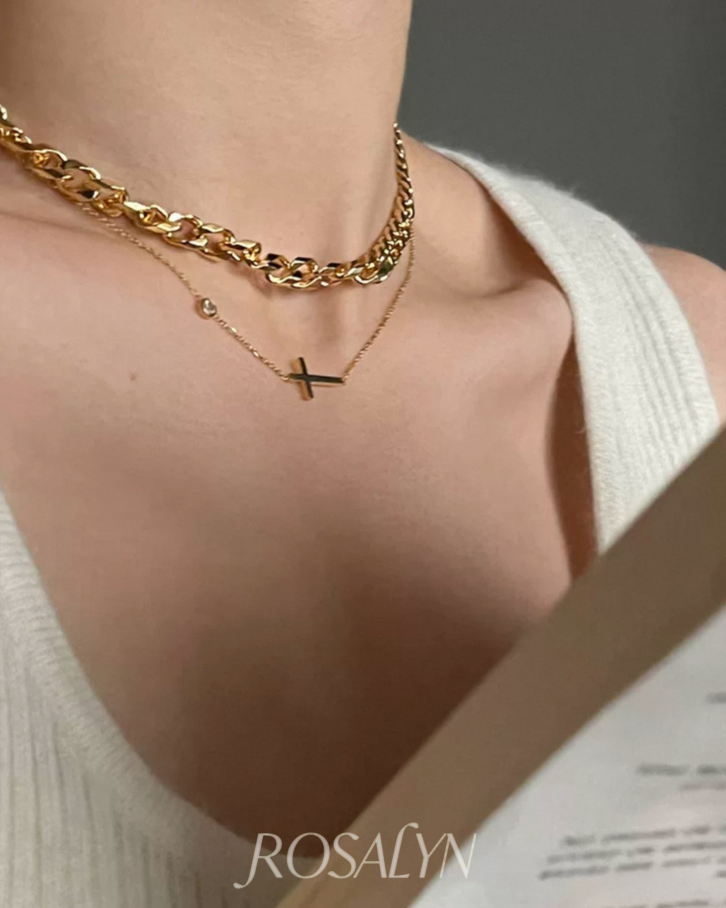 ELEGANT CHAIN CROSS NECKLACE