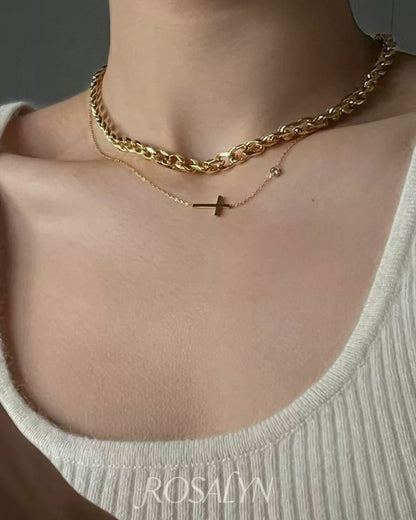 ELEGANT CHAIN CROSS NECKLACE