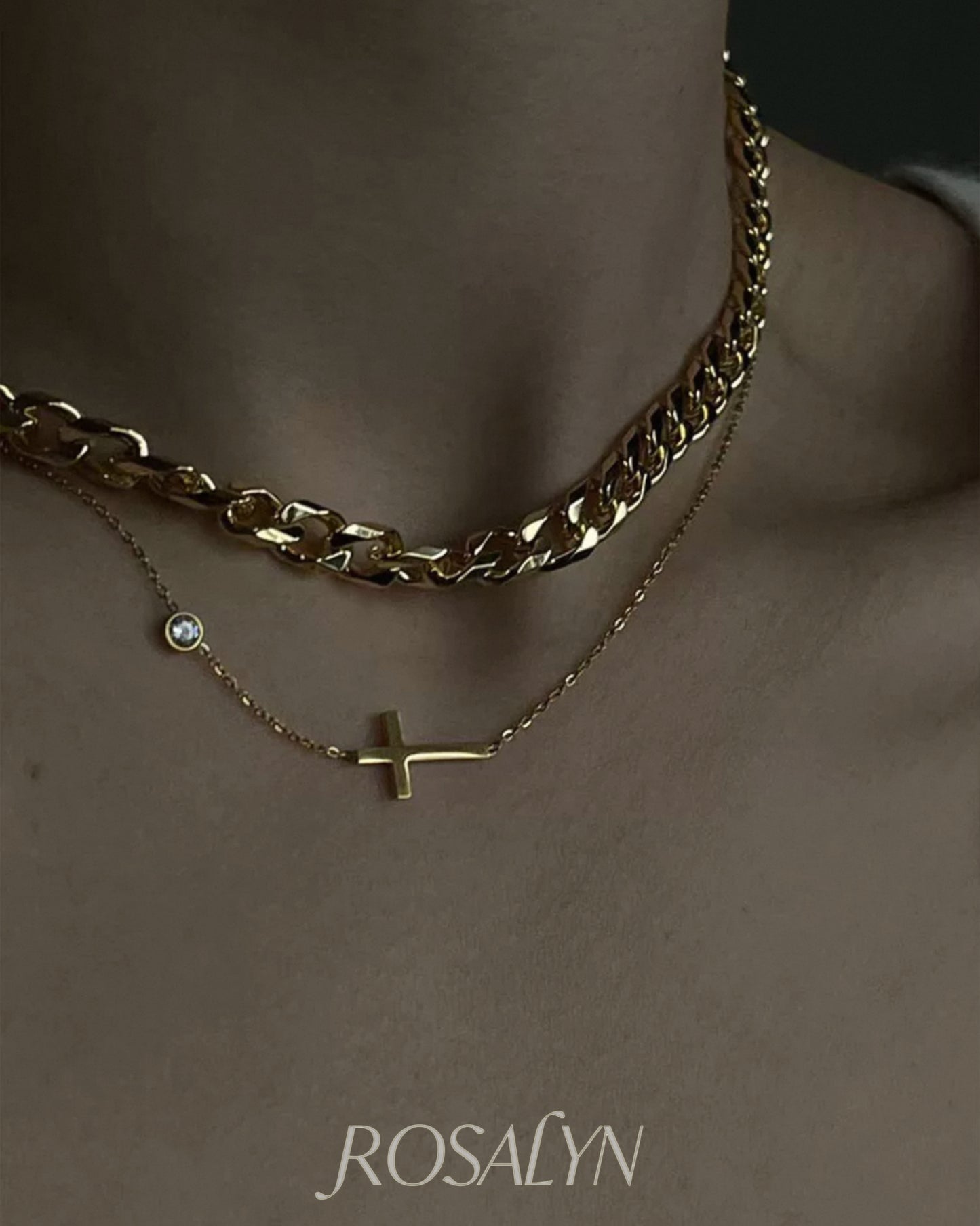 ELEGANT CHAIN CROSS NECKLACE