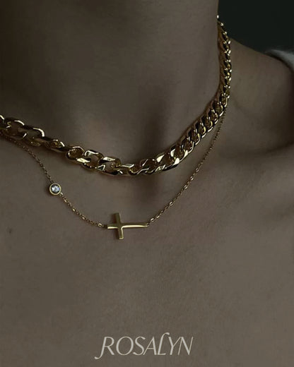 ELEGANT CHAIN CROSS NECKLACE
