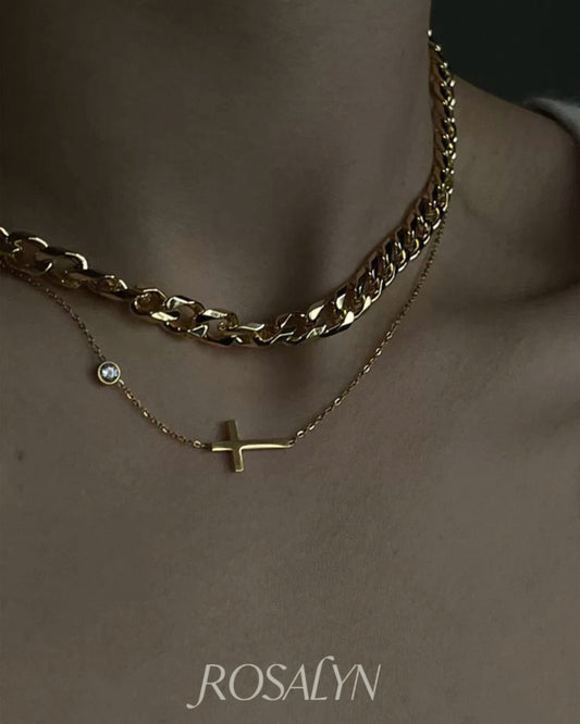 ELEGANT CHAIN CROSS NECKLACE