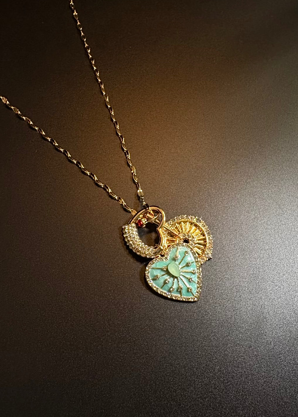 COLLIER CŒUR MENTHE