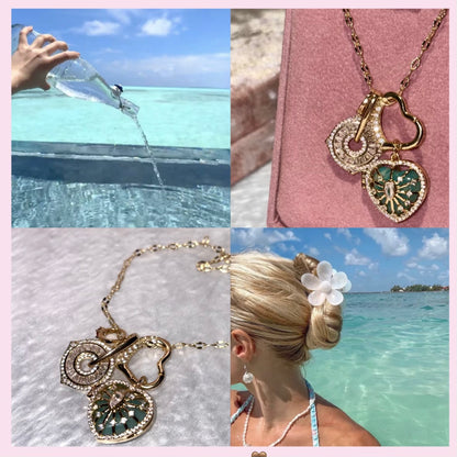 COLLIER CŒUR MENTHE