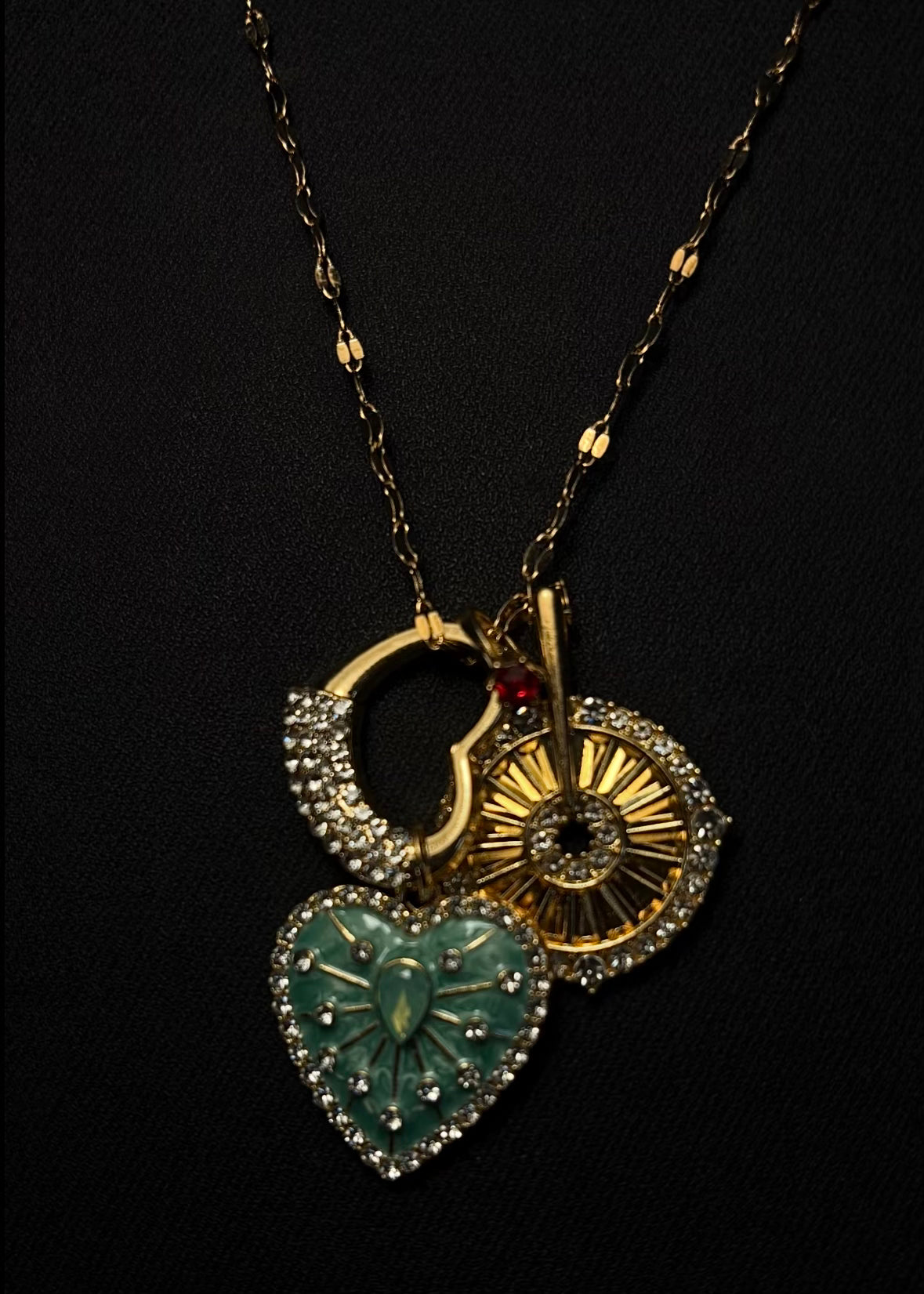 COLLIER CŒUR MENTHE