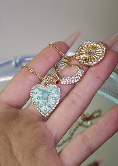 COLLIER CŒUR MENTHE