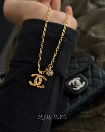 PLAID DOUBLE C NECKLACE