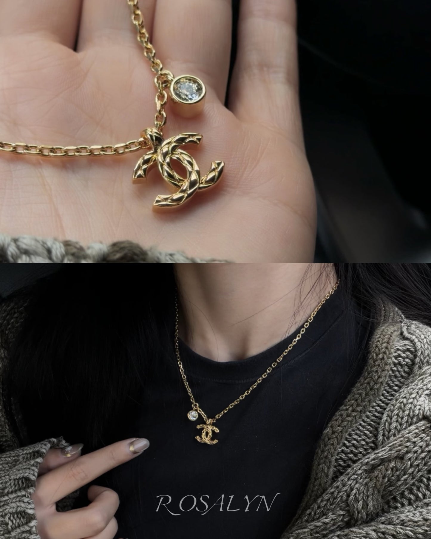 PLAID DOUBLE C NECKLACE