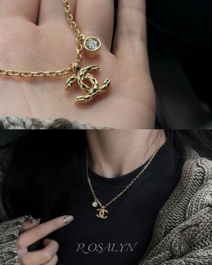 PLAID DOUBLE C NECKLACE