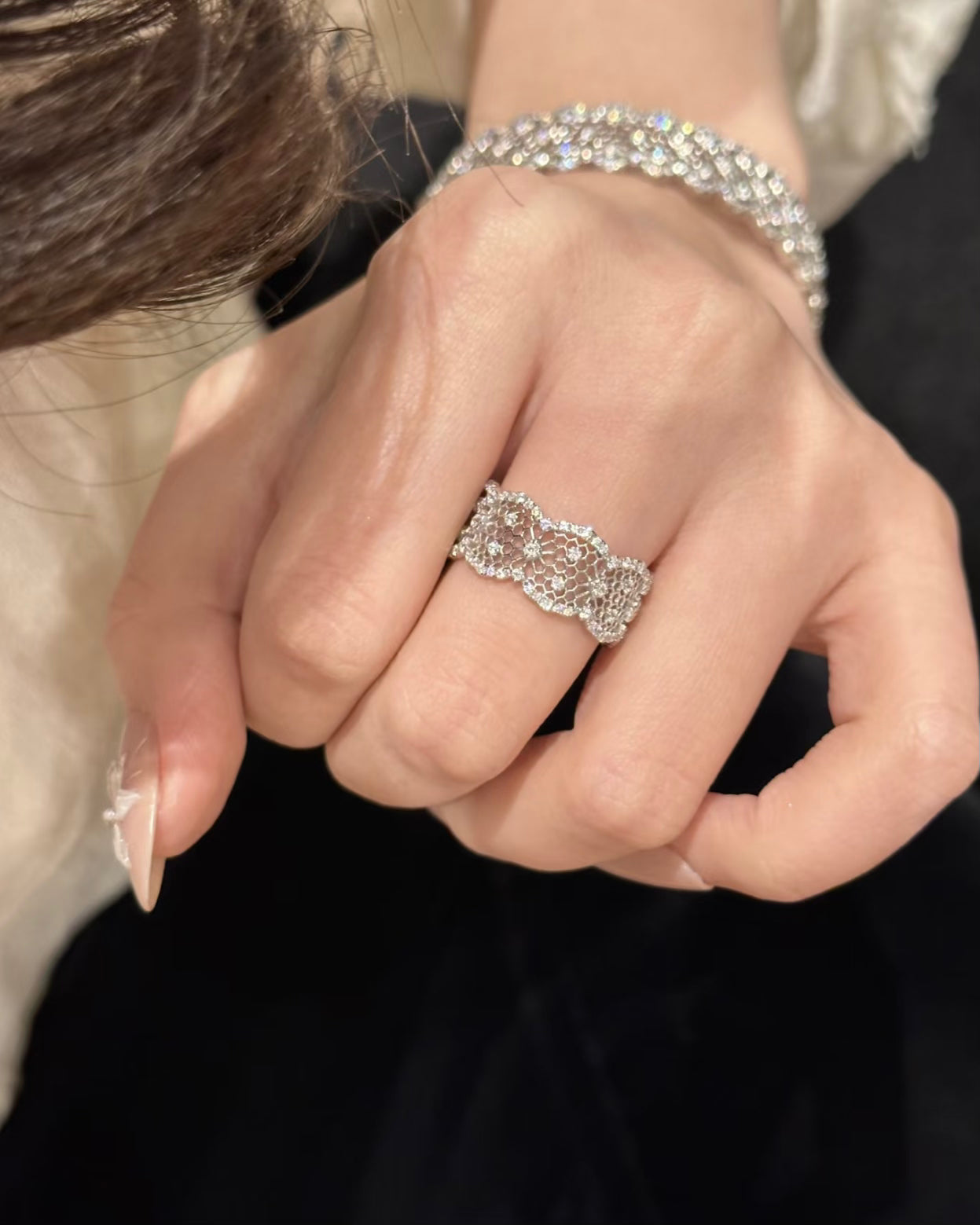 PURE SILVER LACE RING