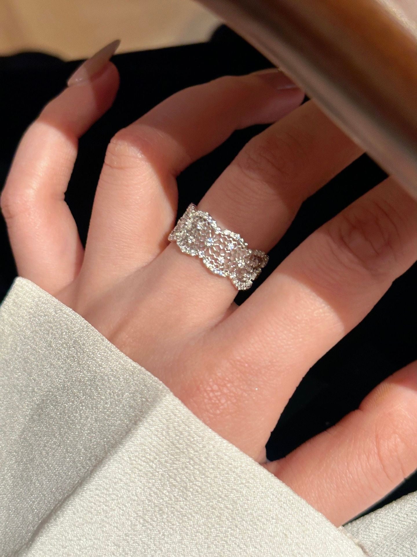 PURE SILVER LACE RING